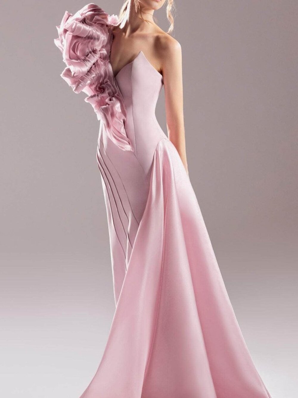 NWT MNM COUTURE G1532 Prom Ruffled Detail Dress Pink Size 10